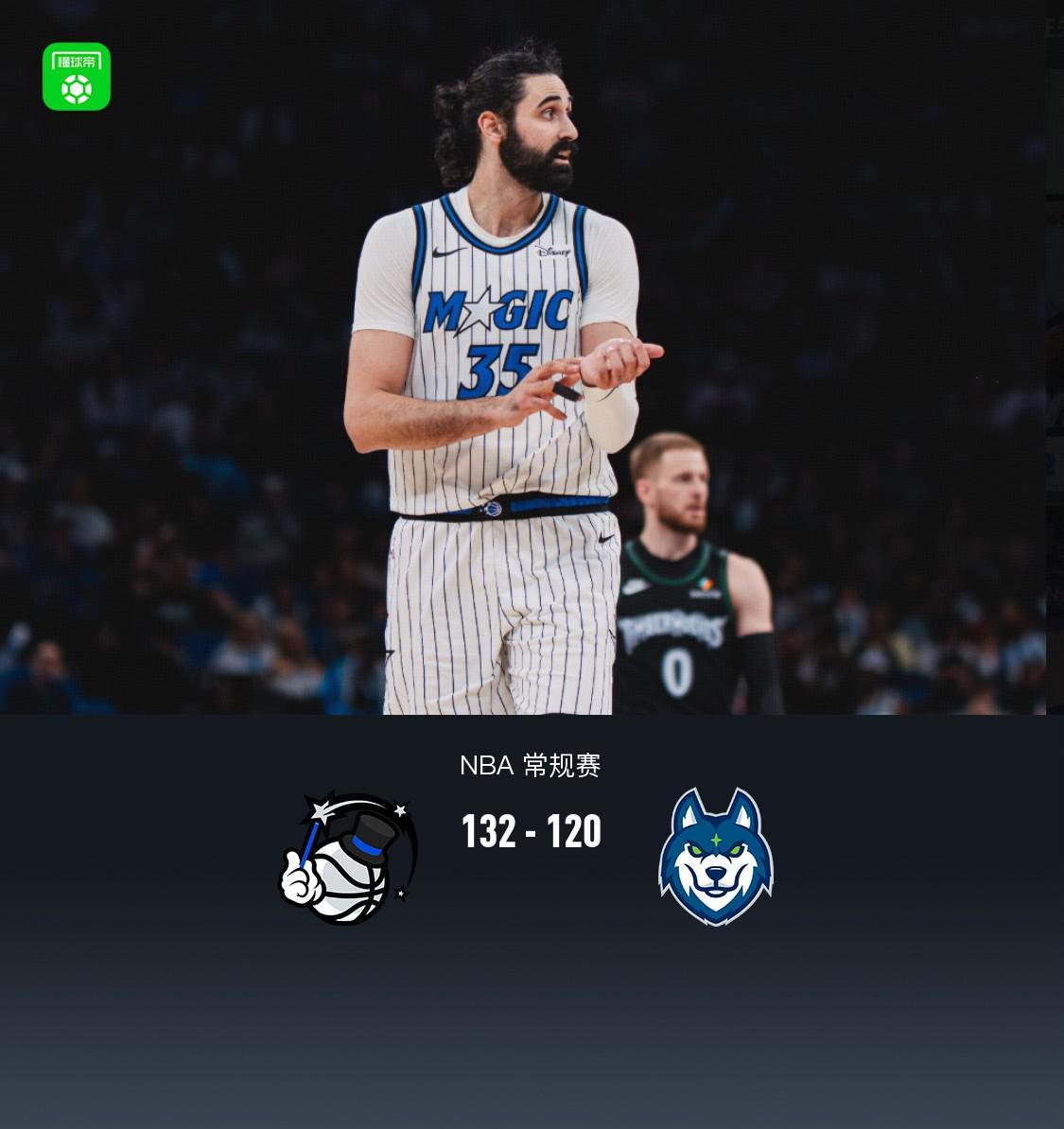 九游-魔术132-120残阵森林狼，班凯罗20+8+6，香农33分生涯新高